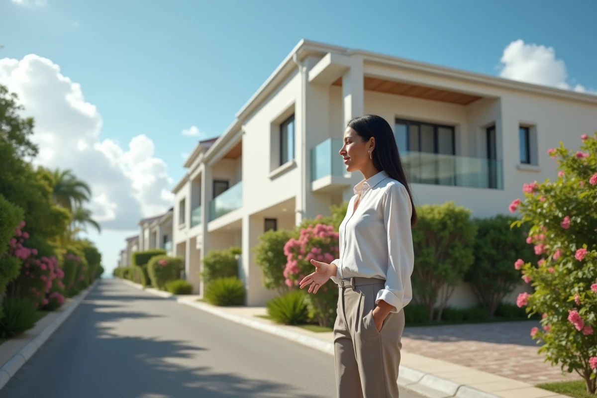 Agent immobilier mauricienne présentant un bien locatif à des investisseurs étrangers