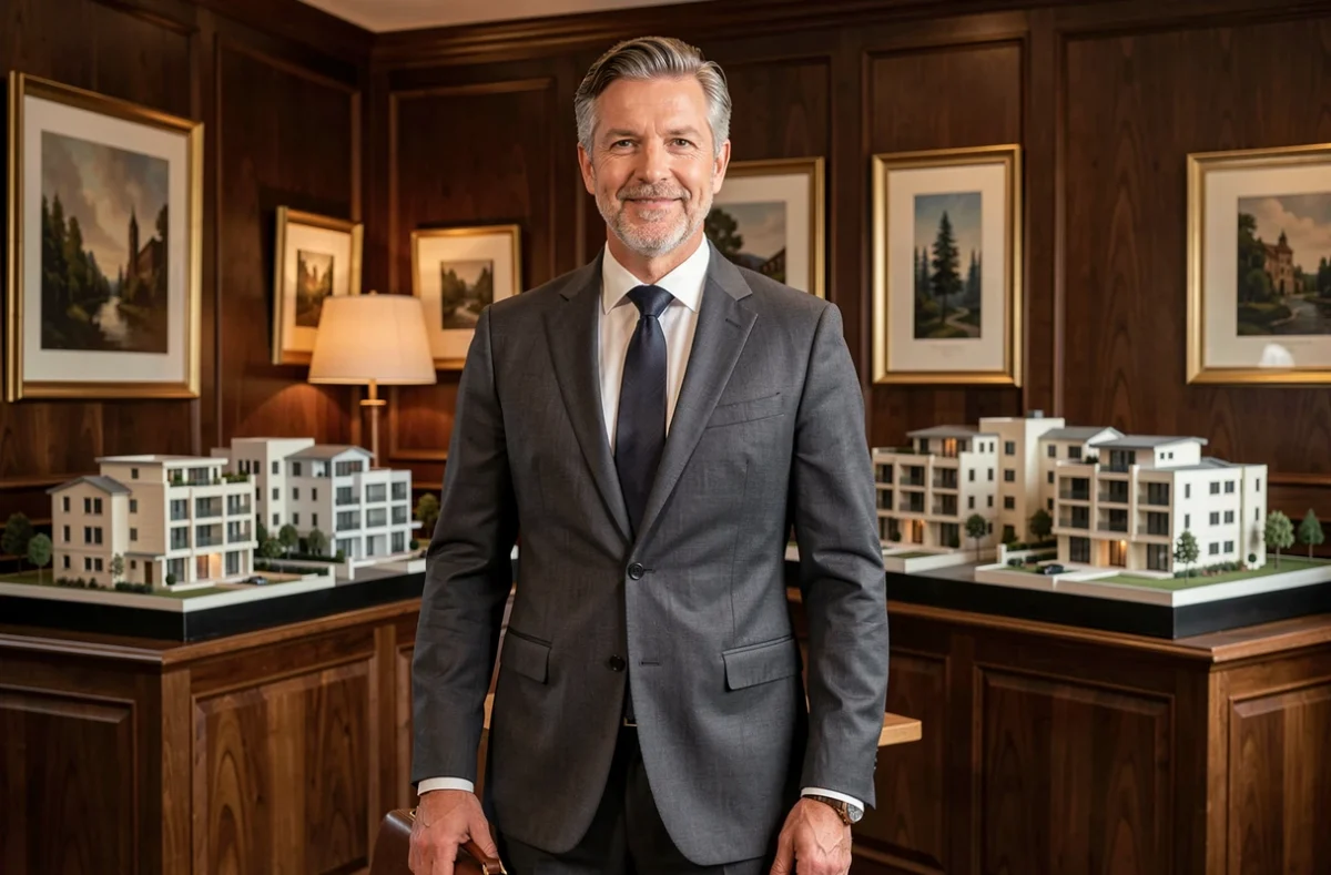 Conseiller en immobilier de luxe de Barnes Nantes dans un bureau prestige aux finitions haut de gamme
