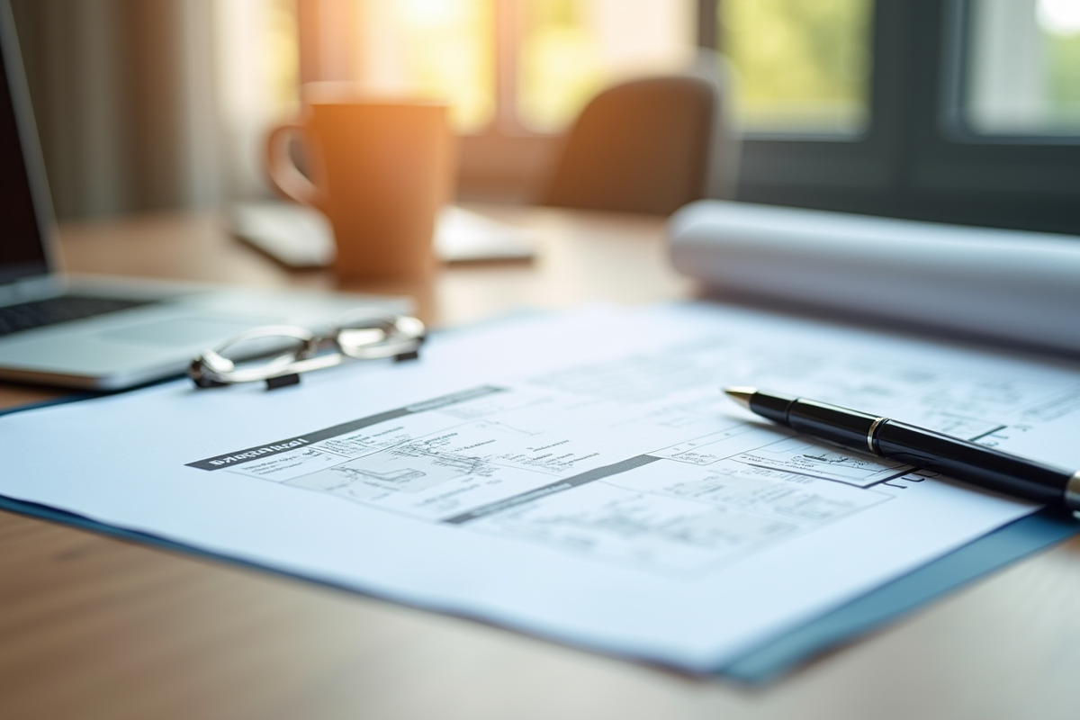 Liste de contrôle et rapport sur une table en bois avec plans