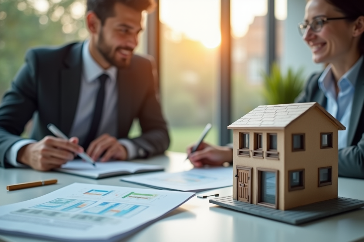 Conseiller bancaire discutant de prêt immobilier avec un client