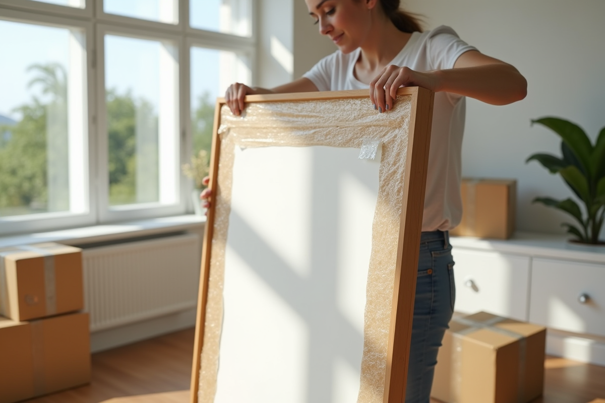 Emballage efficace de tableaux muraux pour déménagement sécurisé