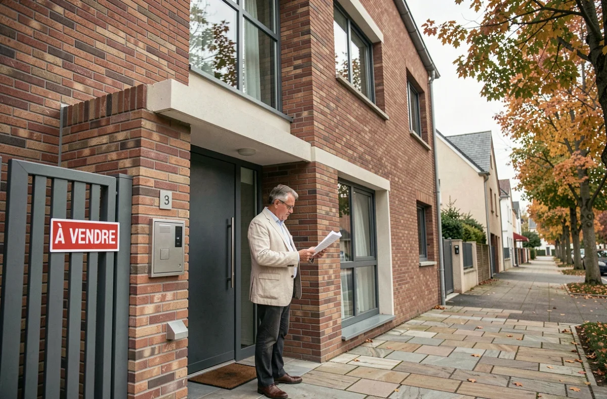 Façade d'un immeuble résidentiel en vente dans un quartier urbain français, illustrant l'exercice du droit de préemption en indivision